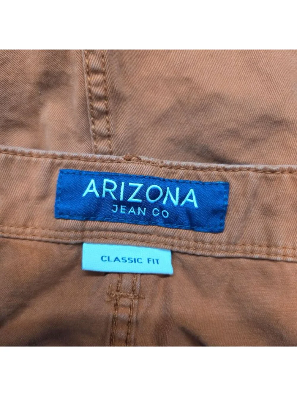 Mens Arizona Classic Fit Orange Denim Cargo Shorts 100% Cotton 10.5